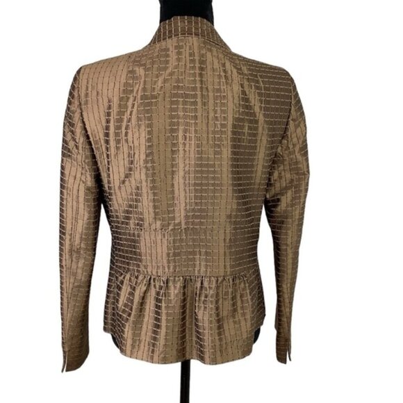 AKRIS SILK COPPER BRONZE BLAZER 10 - Picture 6 of 12